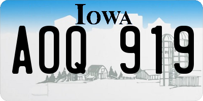 IA license plate AOQ919