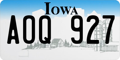 IA license plate AOQ927