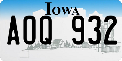 IA license plate AOQ932
