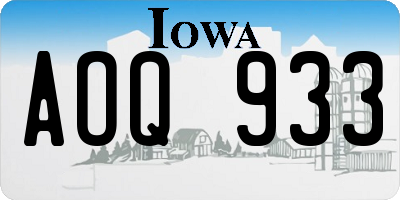 IA license plate AOQ933