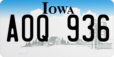 IA license plate AOQ936