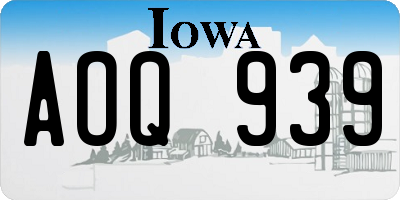 IA license plate AOQ939