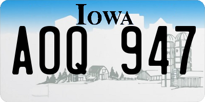 IA license plate AOQ947