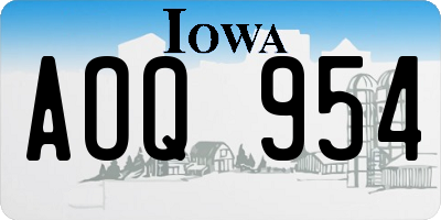 IA license plate AOQ954