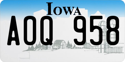 IA license plate AOQ958