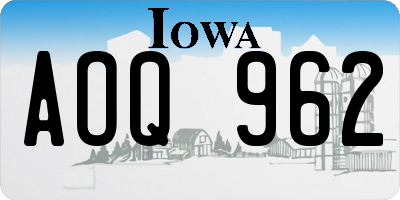 IA license plate AOQ962