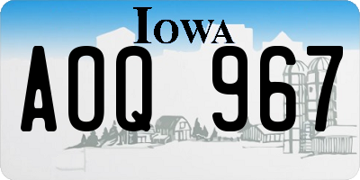 IA license plate AOQ967