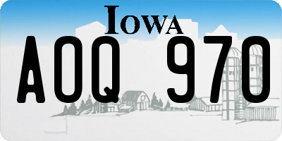 IA license plate AOQ970
