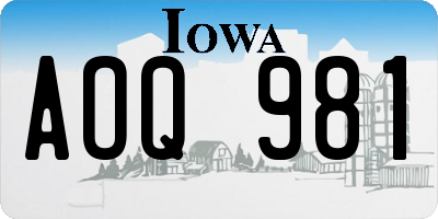 IA license plate AOQ981