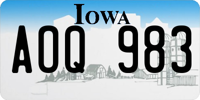 IA license plate AOQ983