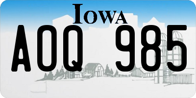IA license plate AOQ985