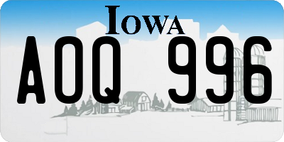 IA license plate AOQ996