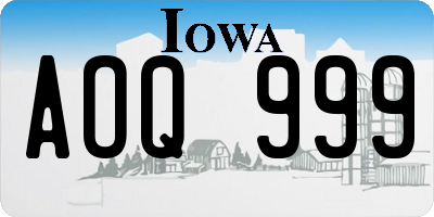 IA license plate AOQ999