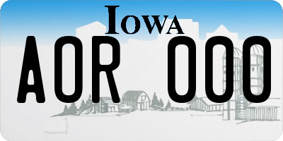 IA license plate AOR000
