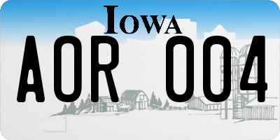 IA license plate AOR004