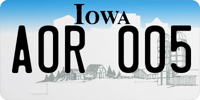 IA license plate AOR005
