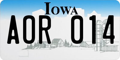IA license plate AOR014