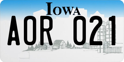 IA license plate AOR021