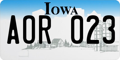IA license plate AOR023