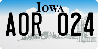 IA license plate AOR024