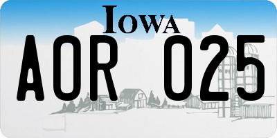 IA license plate AOR025