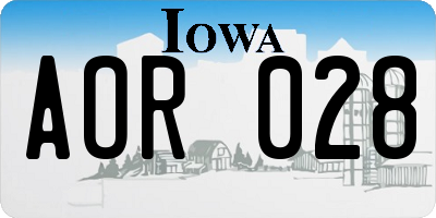 IA license plate AOR028