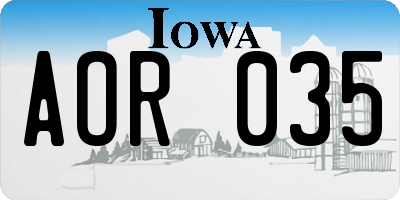 IA license plate AOR035
