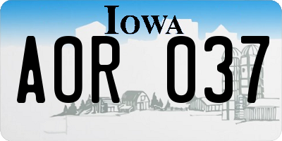 IA license plate AOR037