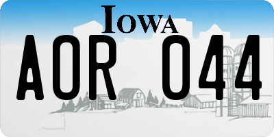 IA license plate AOR044