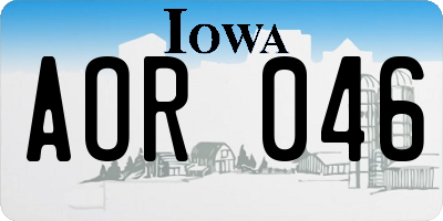 IA license plate AOR046