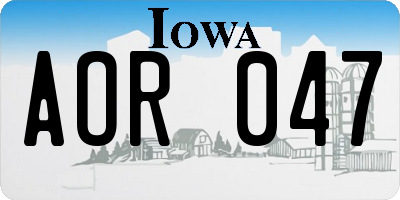 IA license plate AOR047