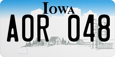 IA license plate AOR048