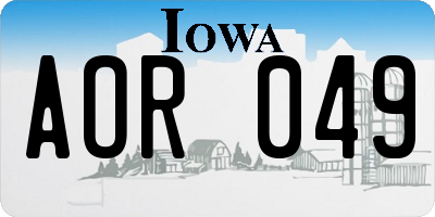 IA license plate AOR049