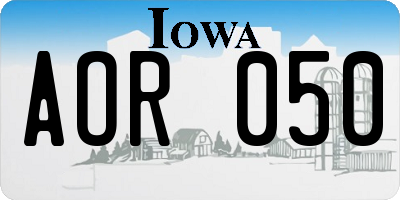 IA license plate AOR050