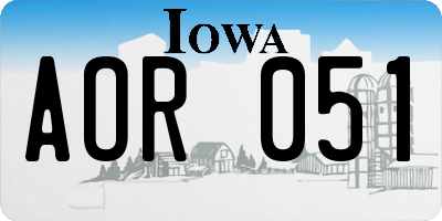 IA license plate AOR051