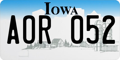 IA license plate AOR052