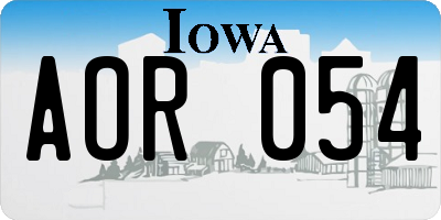 IA license plate AOR054