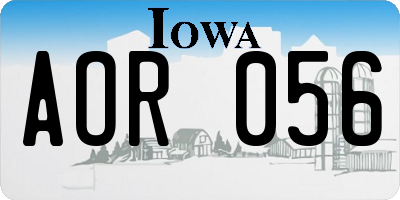 IA license plate AOR056