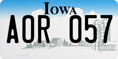 IA license plate AOR057