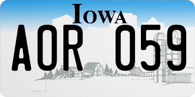IA license plate AOR059