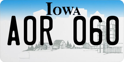 IA license plate AOR060
