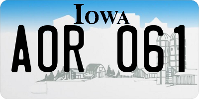 IA license plate AOR061