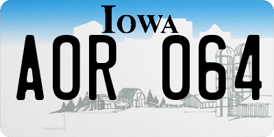 IA license plate AOR064