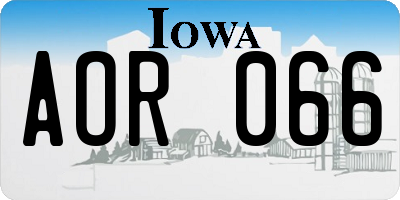 IA license plate AOR066