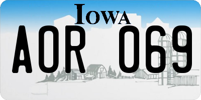 IA license plate AOR069