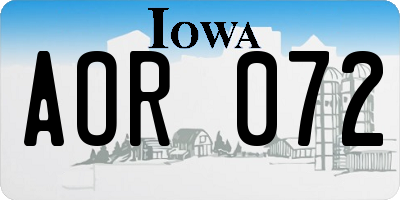 IA license plate AOR072