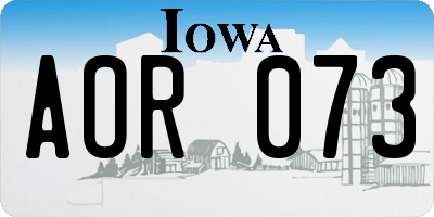 IA license plate AOR073