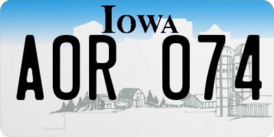 IA license plate AOR074