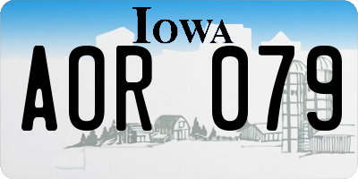 IA license plate AOR079
