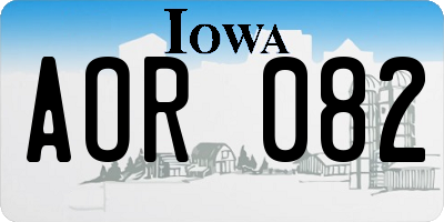 IA license plate AOR082